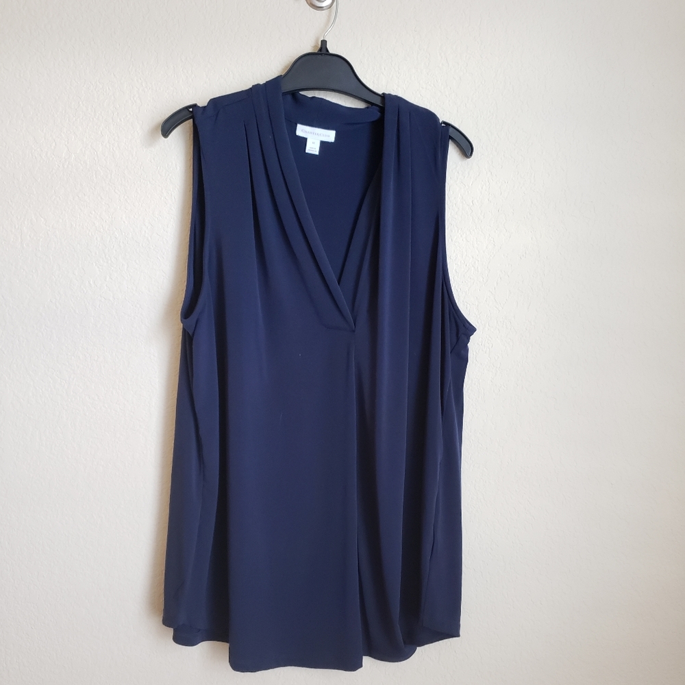 Sz1X Charter Club Navy Draped V-Neck